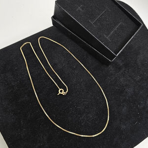 18” 14K Gold Box Chain Necklace 585 2.51g Fine Yellow Gold Beautiful